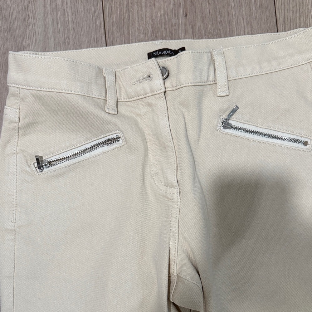 J.McLaughlin Beige/Cream Skinny Jeans Size 4 - Picture 2 of 6